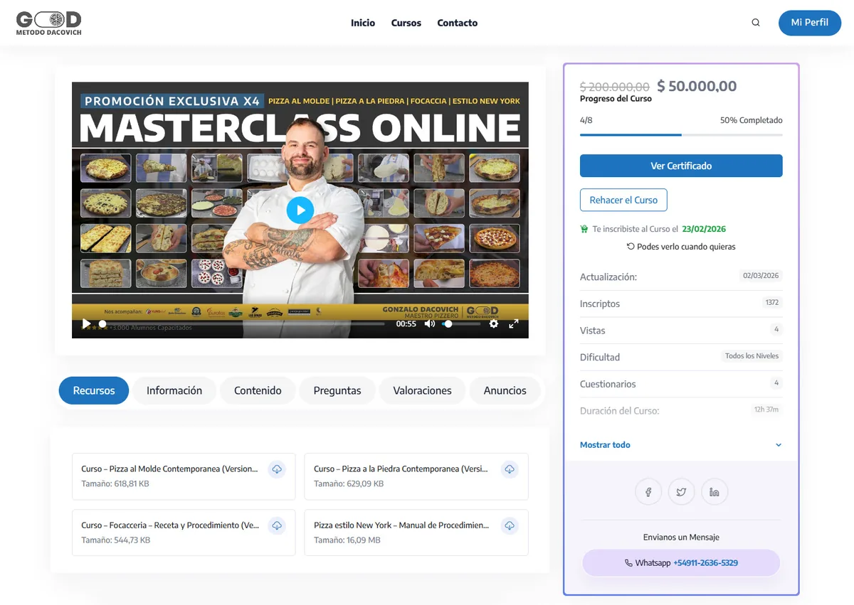 Panel de recursos con los Manuales PDF descargables